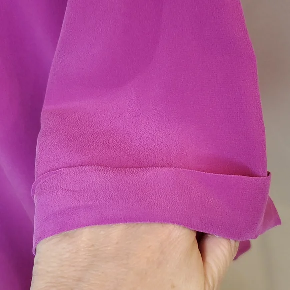 🎉HP🎉 Anthropologie Maeve 💘NWT💘 Medium Magenta 100% Silk Top!💘💜💘💜💘💜 - Picture 4 of 12